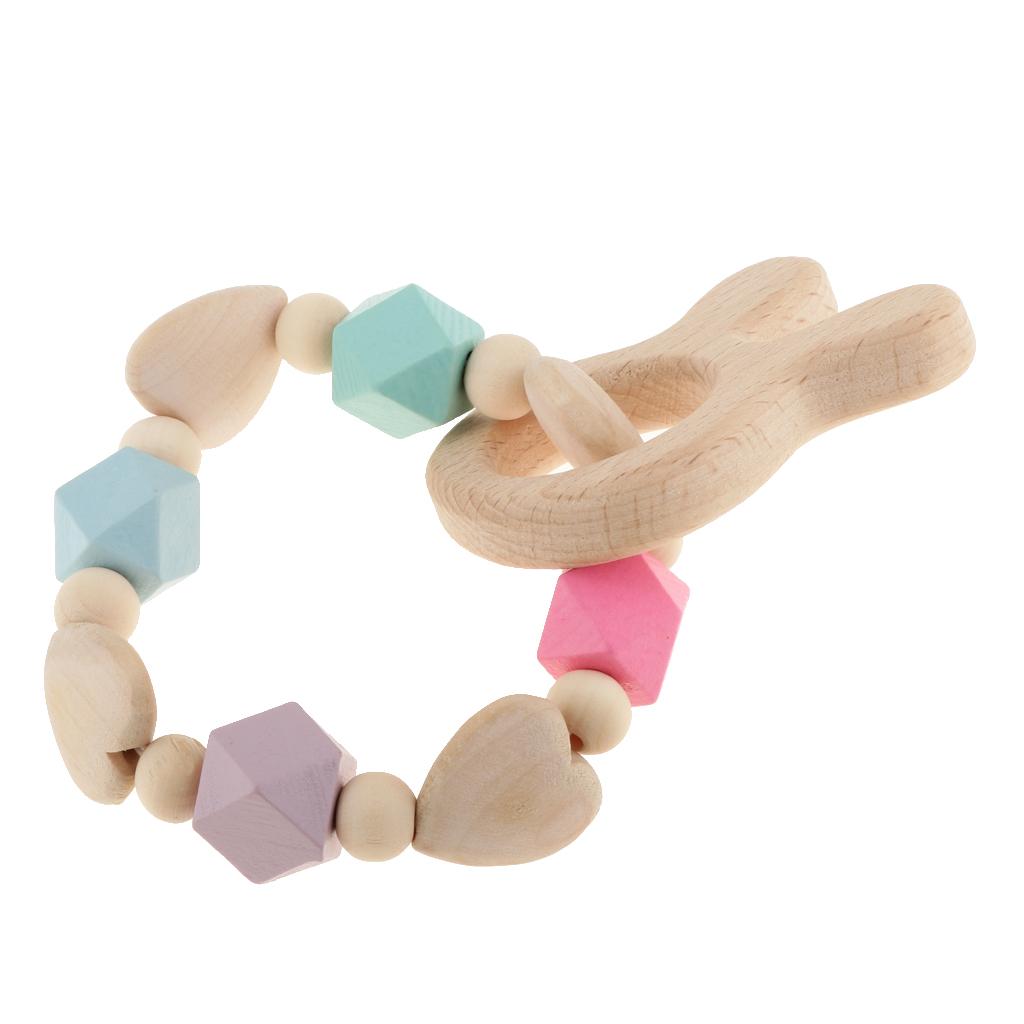 Baby Wooden Teether Nursing Bracelet Food Grade  Style 2-Rabbit