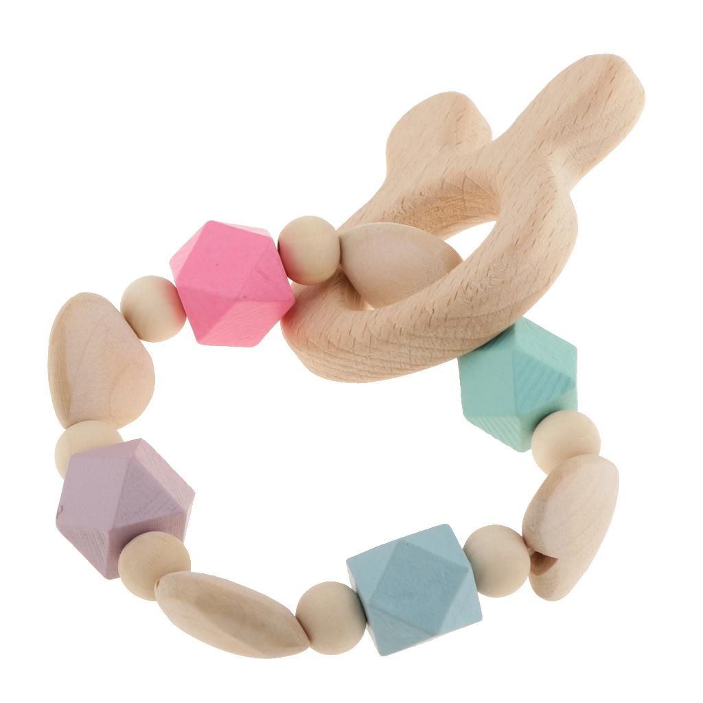 Baby Wooden Teether Nursing Bracelet Food Grade  Style 2-Rabbit