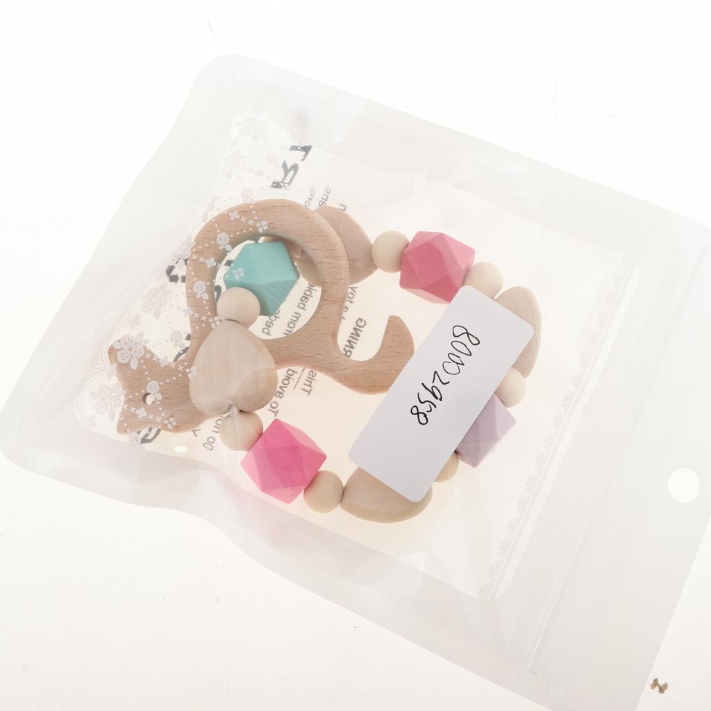 Baby Wooden Teether Nursing Bracelet Food Grade  Style 2-Horse