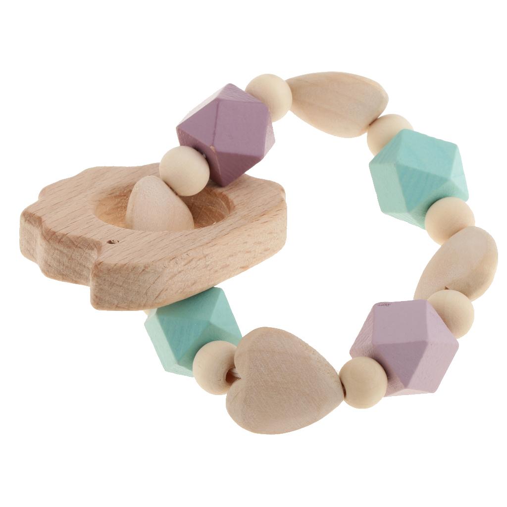 Baby Wooden Teether Nursing Bracelet Food Grade  Style 2-Hedgehog