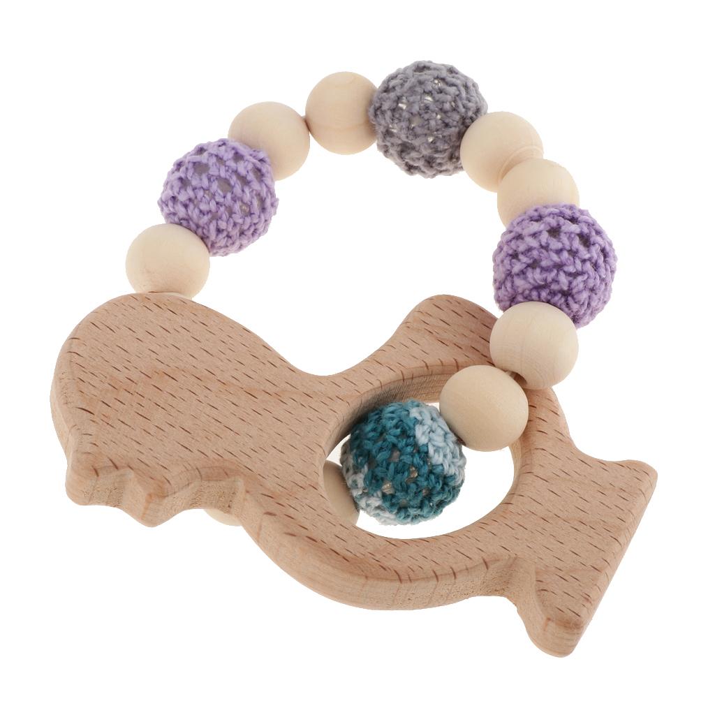Baby Bracelets Wooden Teether Beads Teething Rattles Nursing Toy Chook
