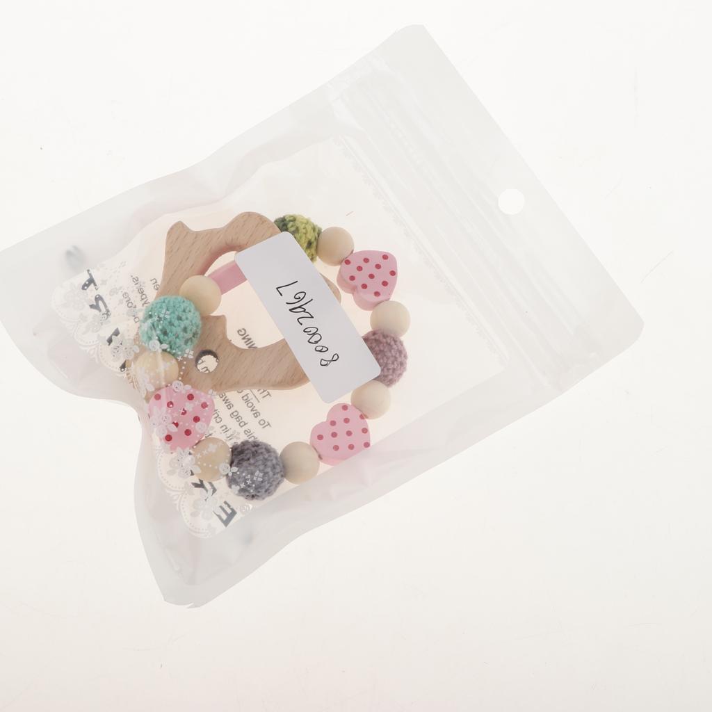 Baby Bracelets Wooden Teether Beads Teething Rattles Nursing Toy Penguin