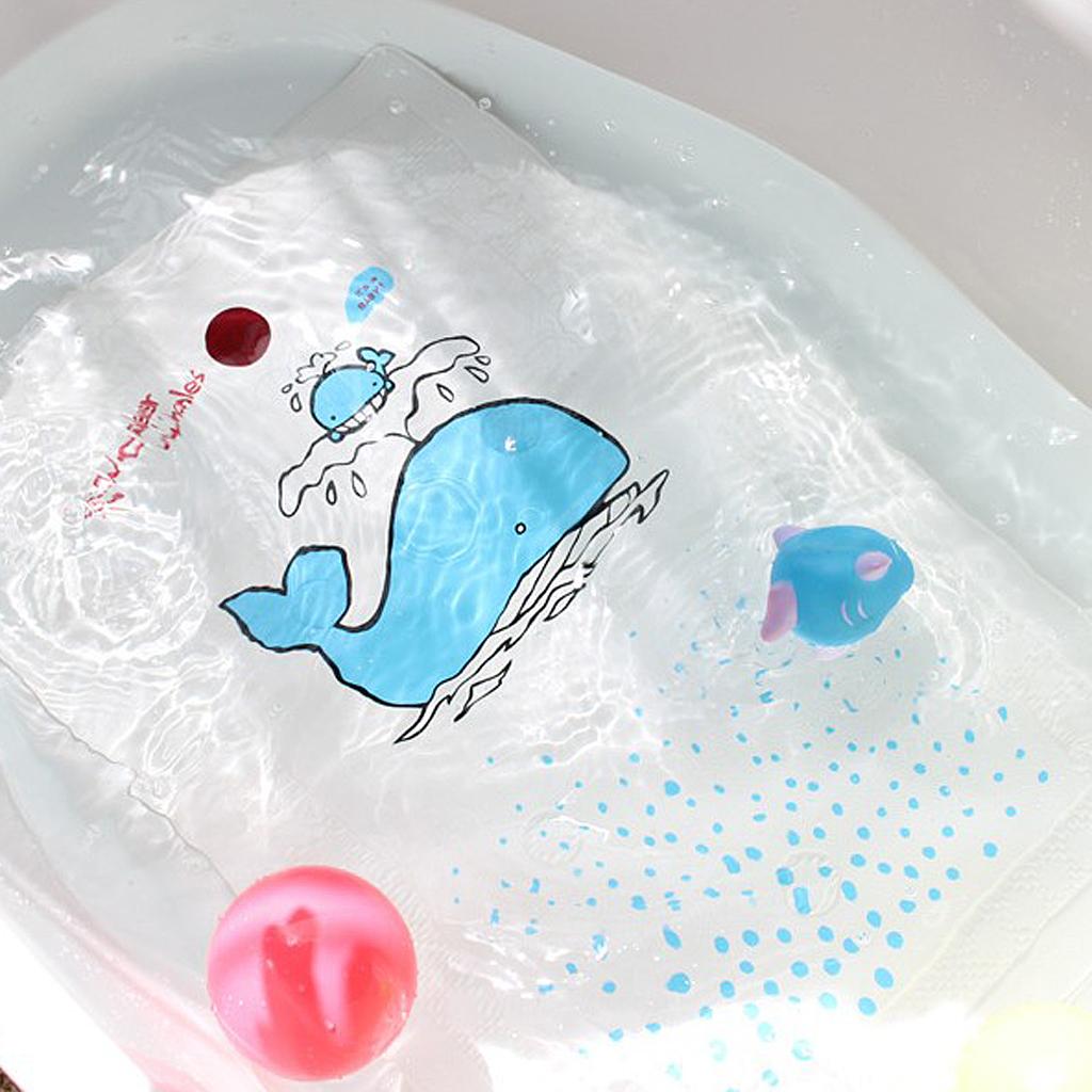 KIDS CHILDS SAFETY LONG STRONG SUCTION NON SLIP BATH SHOWER MAT Whale