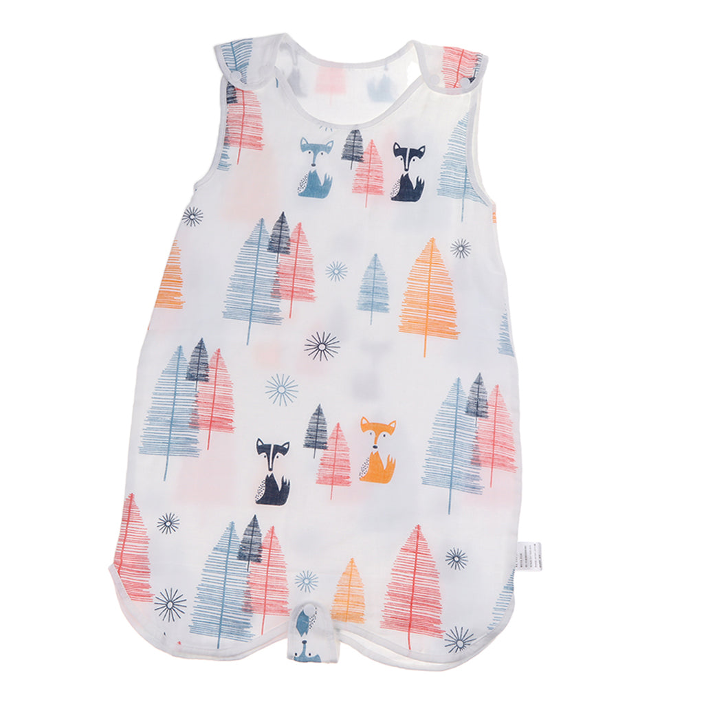 Infant Cotton Four-Layer Gauze Sleeveless Sleeping Bag M Forest