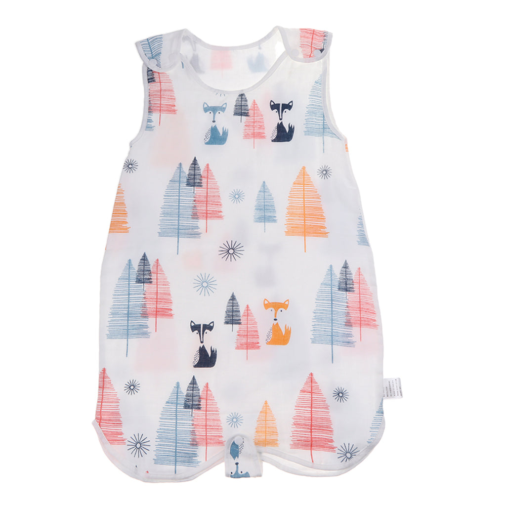 Infant Cotton Four-Layer Gauze Sleeveless Sleeping Bag M Forest