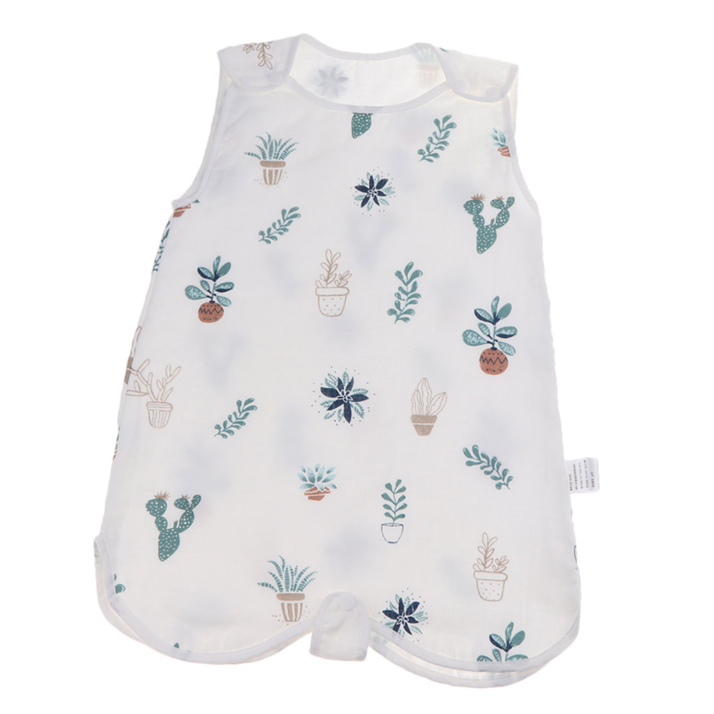 Infant Cotton Four-Layer Gauze Sleeveless Sleeping Bag M Flower pot