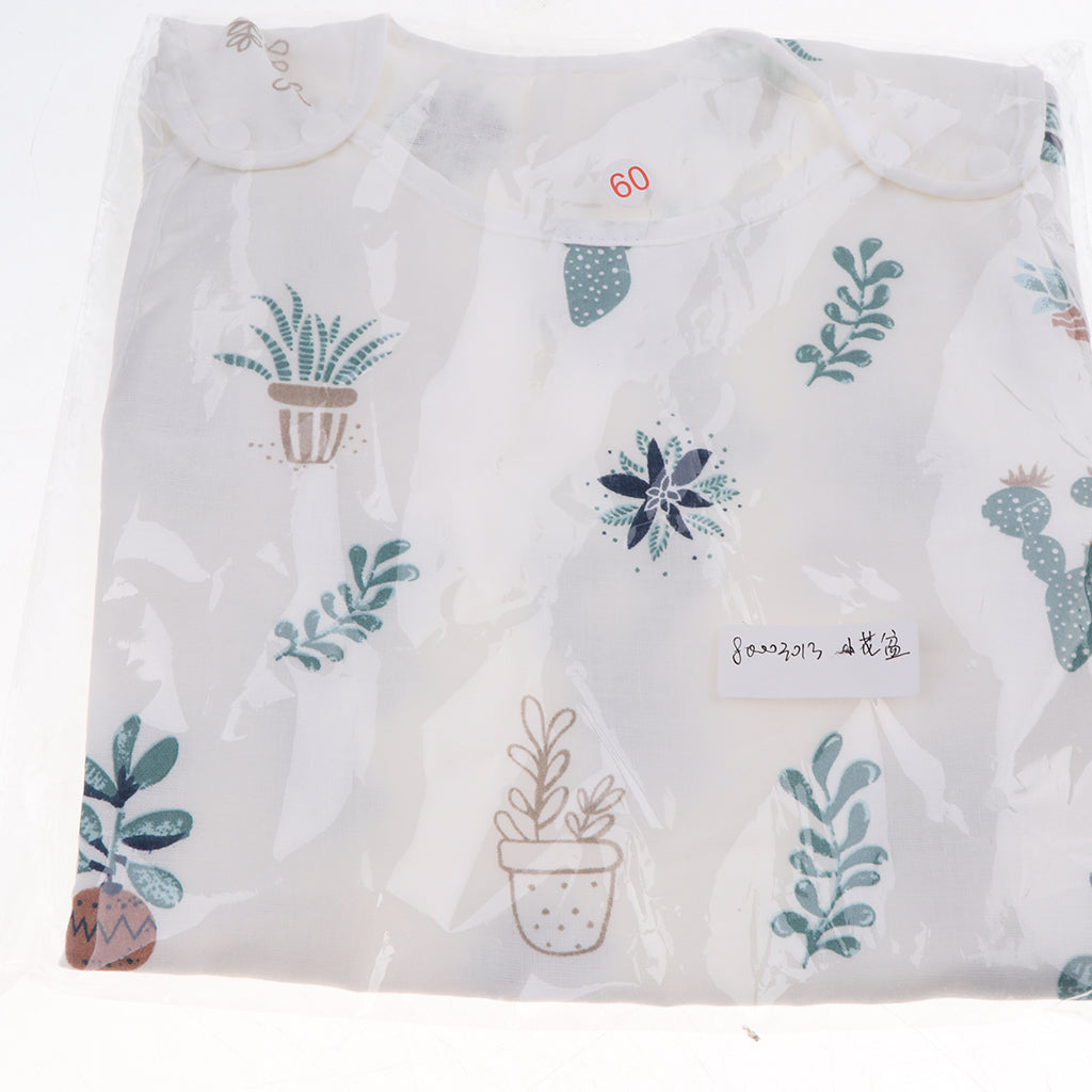 Infant Cotton Four-Layer Gauze Sleeveless Sleeping Bag M Flower pot