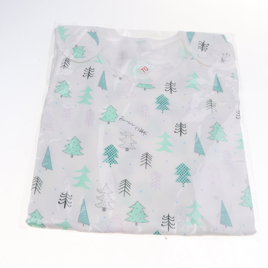 Infant Cotton Four-Layer Gauze Sleeveless Sleeping Bag M Green trees