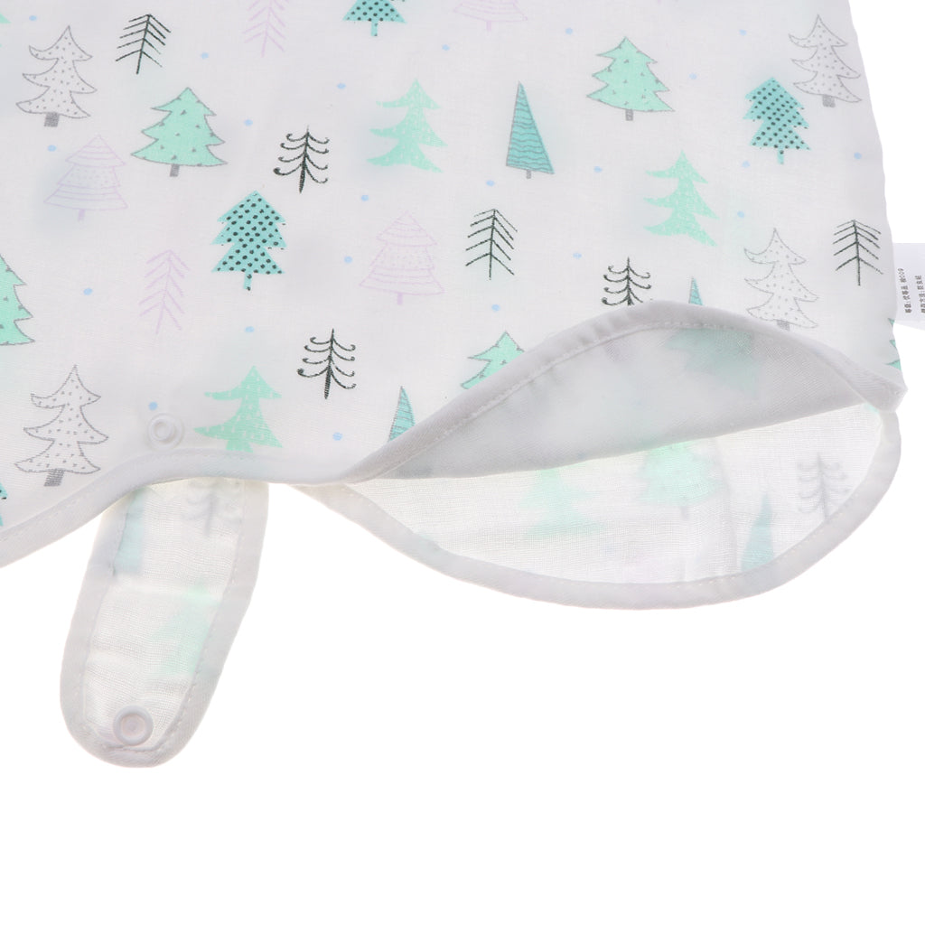 Infant Cotton Four-Layer Gauze Sleeveless Sleeping Bag M Green trees