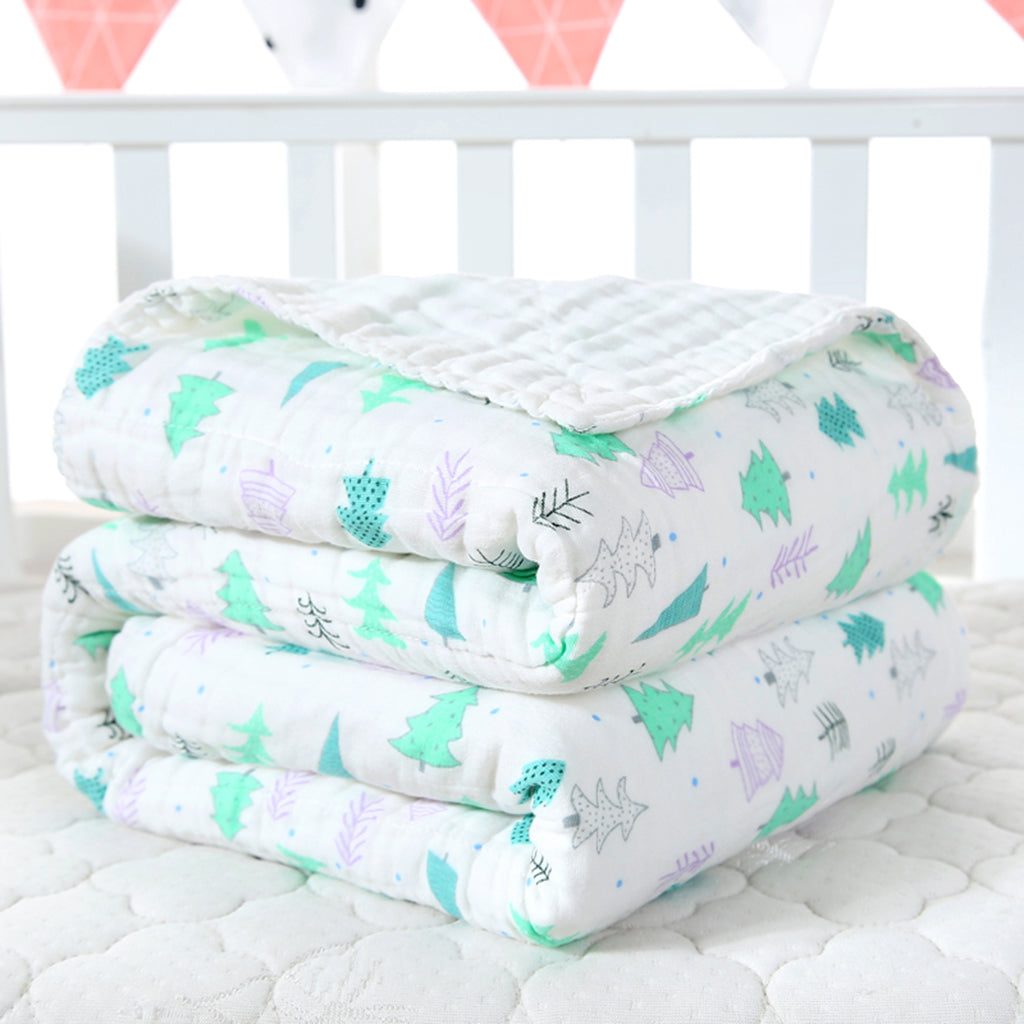 6 layer Cotton Baby Washcloth Towel Bath Feeding Wipe Cloth Gauze Tree