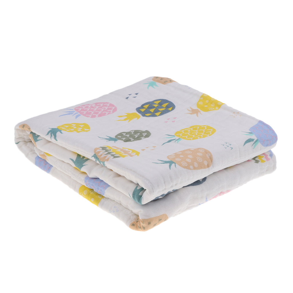 6 layer Cotton Baby Washcloth Towel Bath Feeding Wipe Cloth Gauze Pineapple