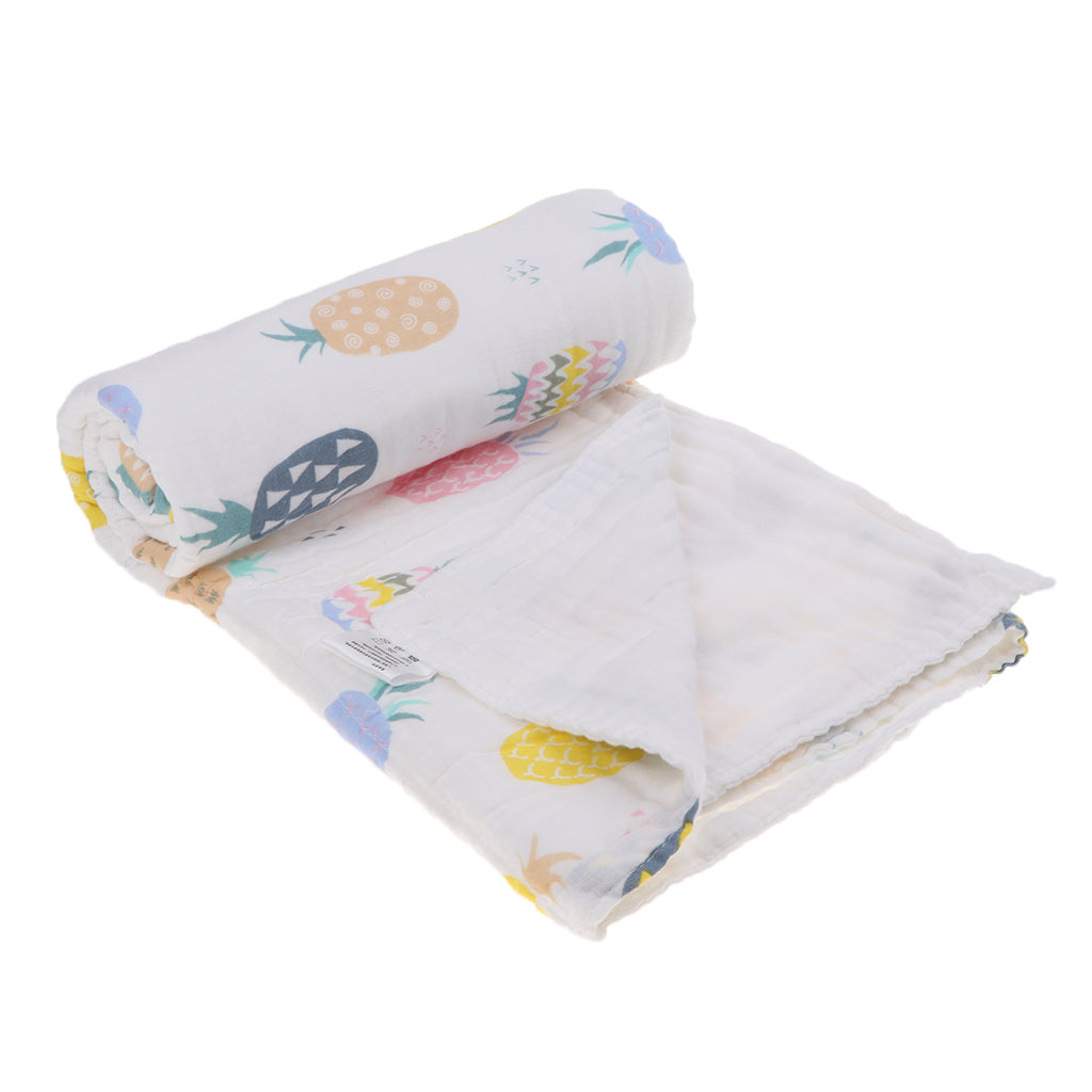 6 layer Cotton Baby Washcloth Towel Bath Feeding Wipe Cloth Gauze Pineapple