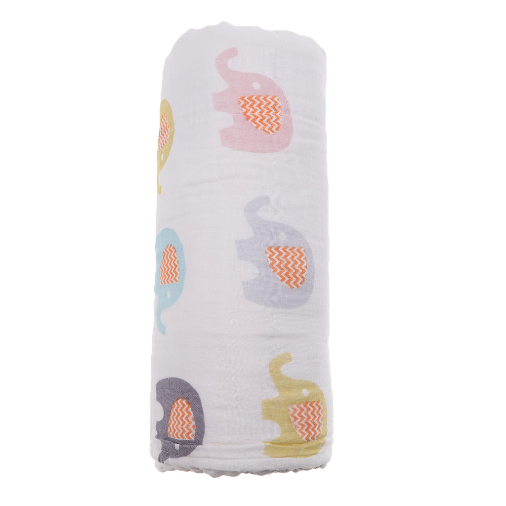 6 layer Cotton Baby Washcloth Towel Bath Feeding Wipe Cloth Gauze Elephant