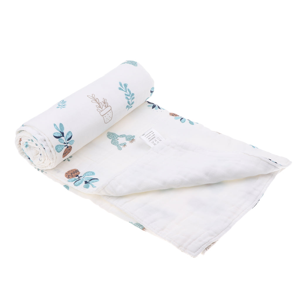 6 layer Cotton Baby Washcloth Towel Bath Feeding Wipe Cloth Gauze Plant