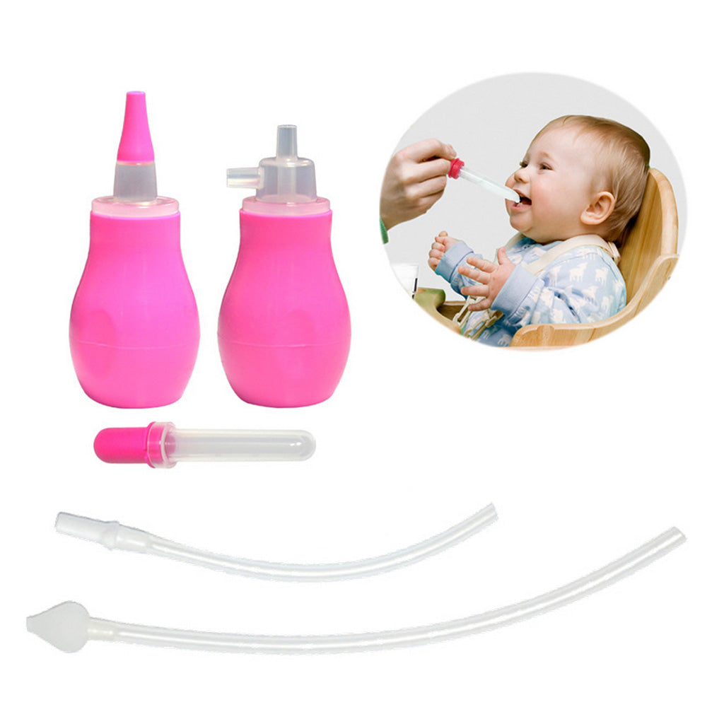 Baby Safety Nose Cleaner Vacuum Suction Nasal Aspirator Flu Protections Pink