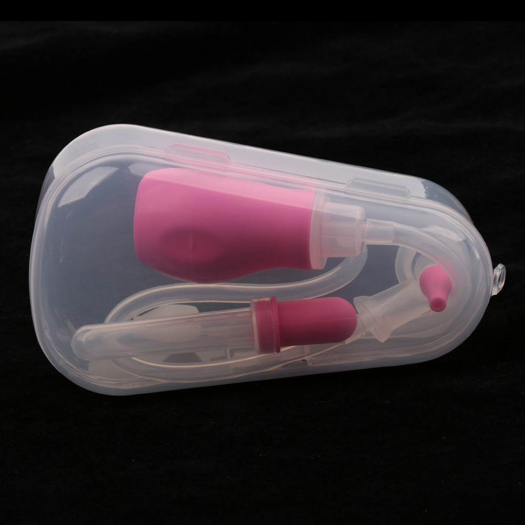 Baby Safety Nose Cleaner Vacuum Suction Nasal Aspirator Flu Protections Pink