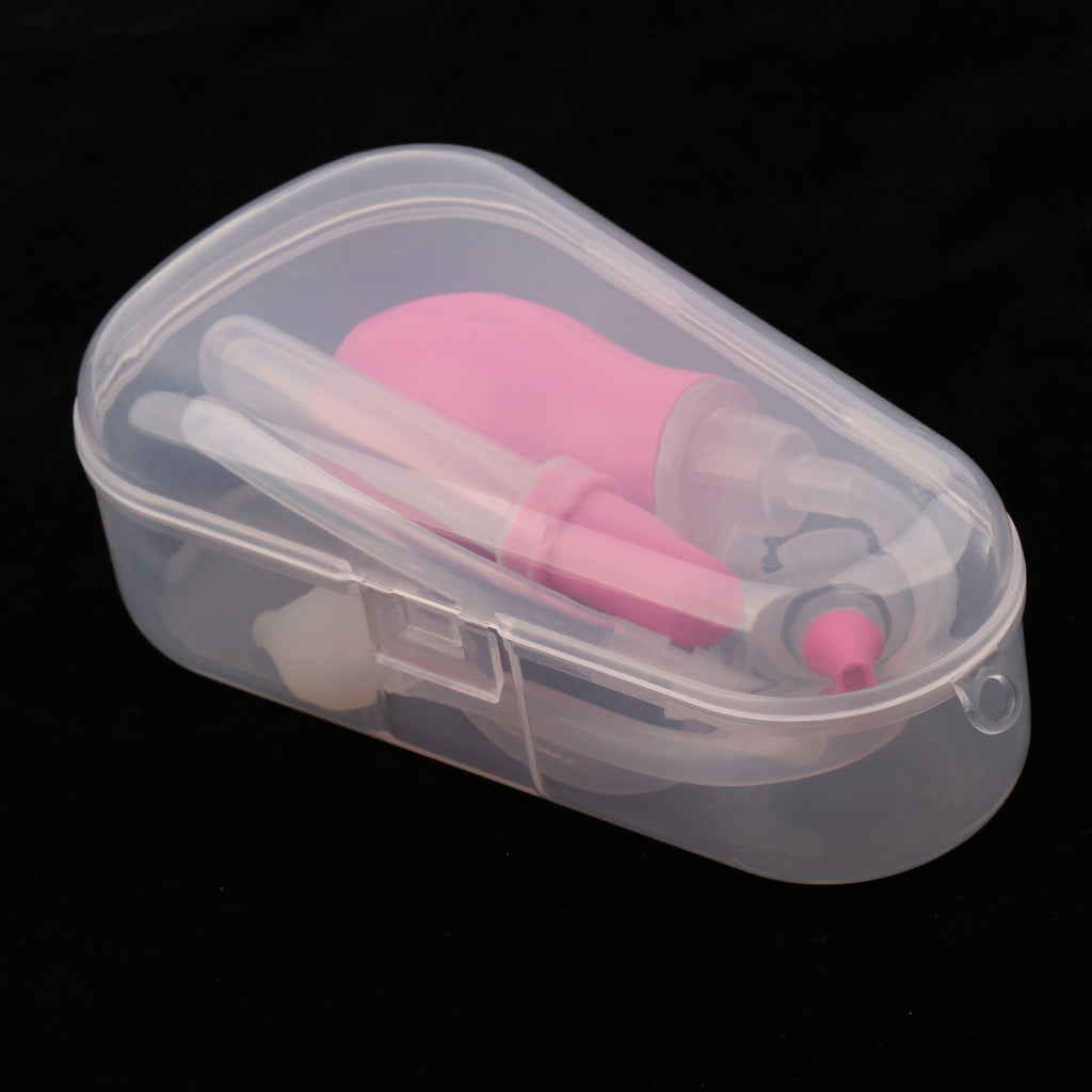 Baby Safety Nose Cleaner Vacuum Suction Nasal Aspirator Flu Protections Pink