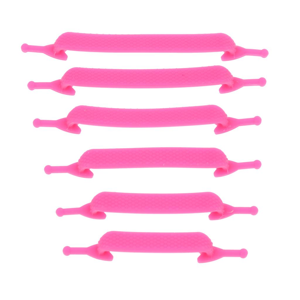 Easy No Tie Shoelaces Elastic Silicone Flat Shoe Lace Set for Kids  Pink