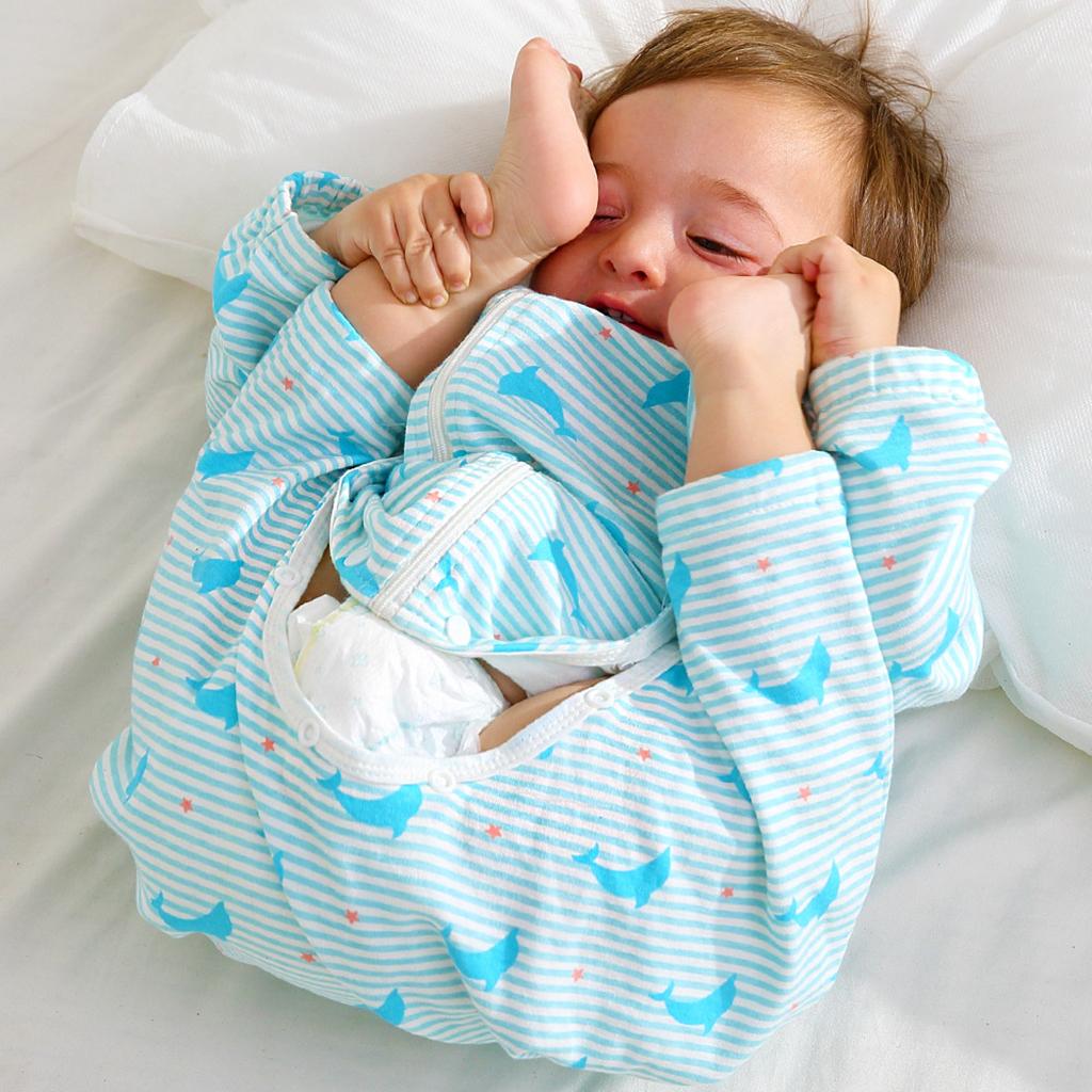 Kids Baby Wearable Blanket Safe Long Sleeve Cotton Sleeping Bag 1-2T Dolphins