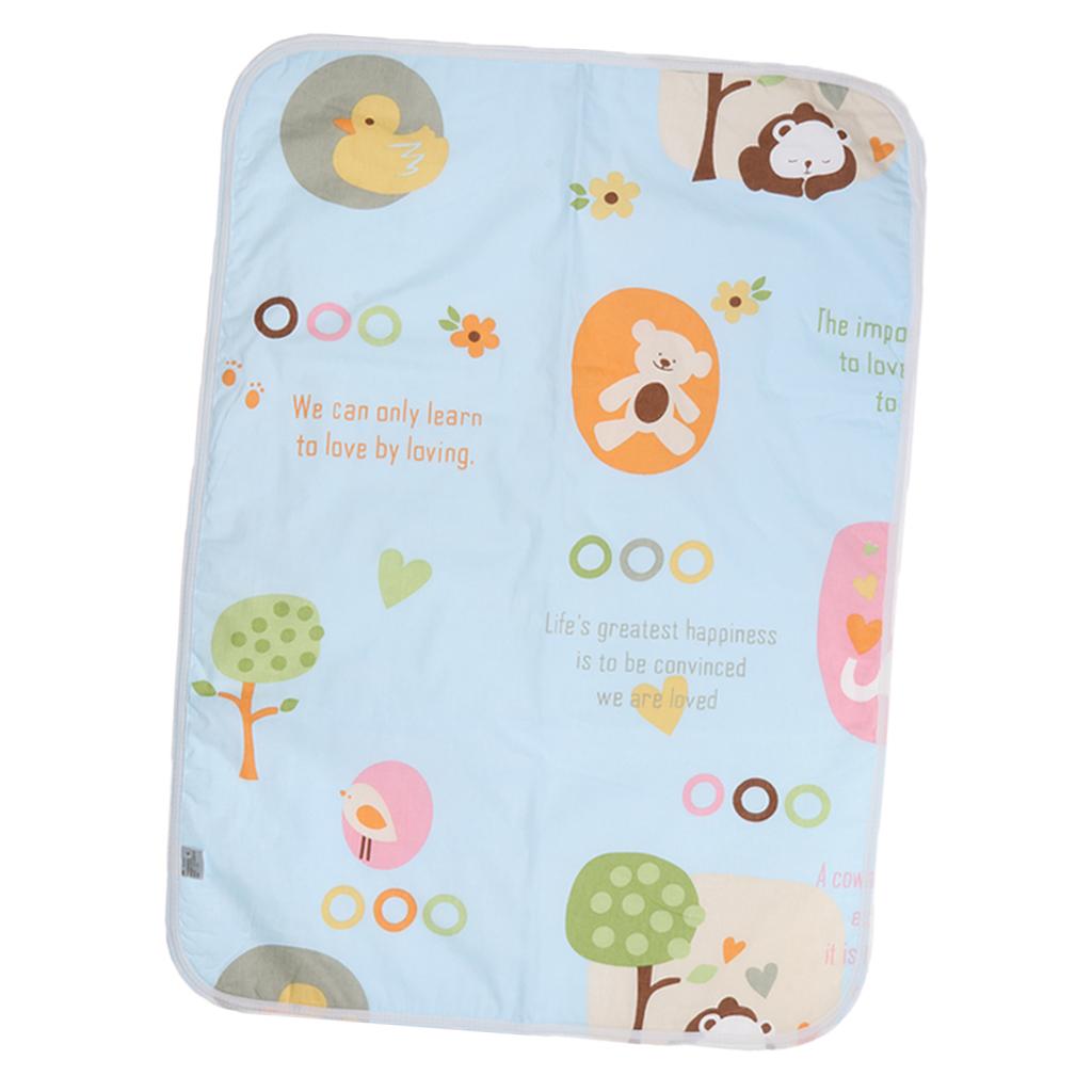 Baby Waterproof Cotton Urine Mat Nappy Bed Changing Diaper Pad 50x70cm Blue