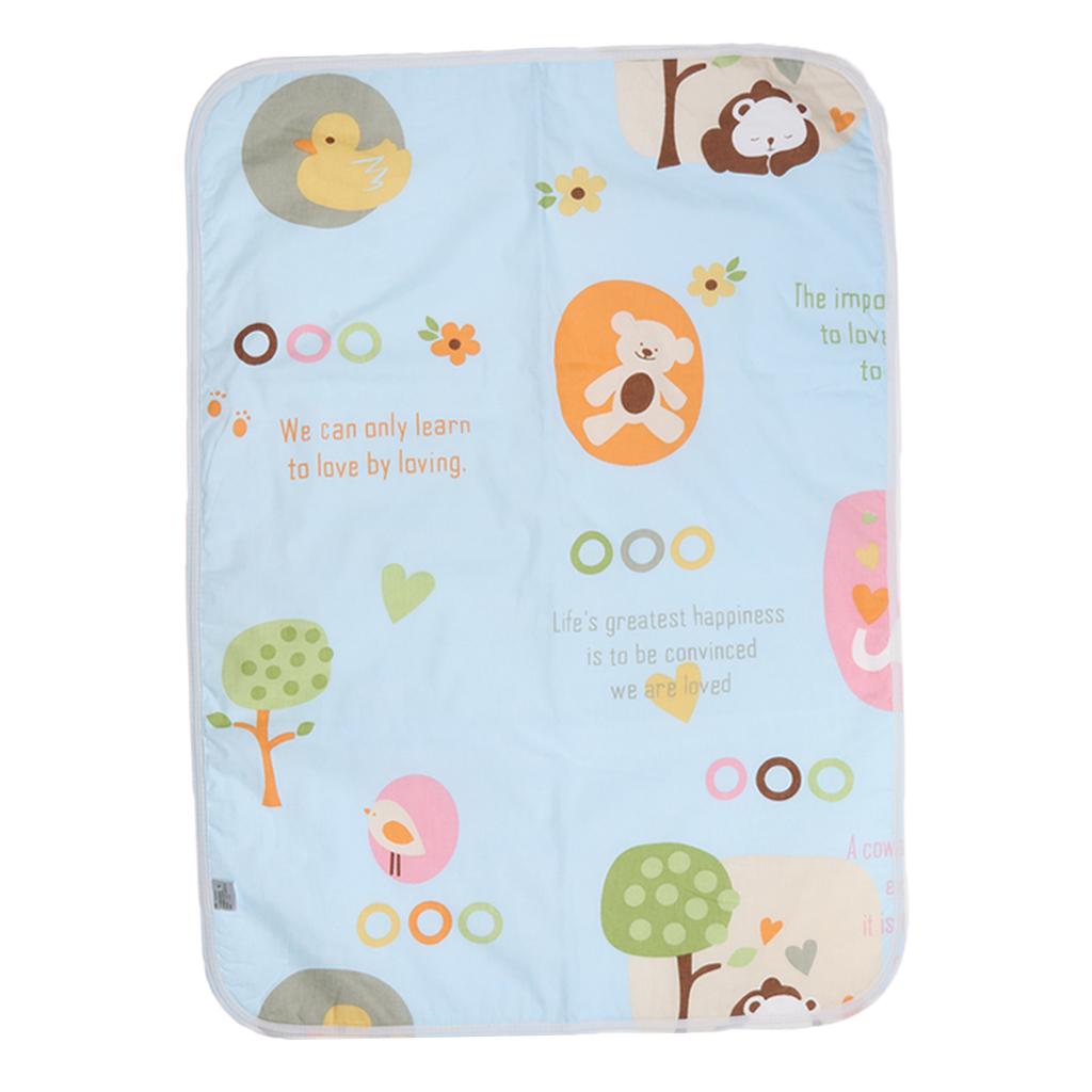 Baby Waterproof Cotton Urine Mat Nappy Bed Changing Diaper Pad 50x70cm Blue