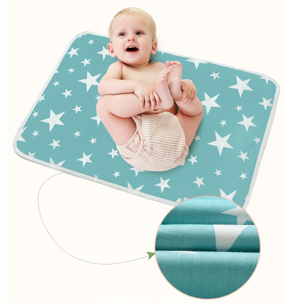 Baby Waterproof Cotton Urine Mat Nappy Bed Changing Diaper Pad 50x70cm Blue