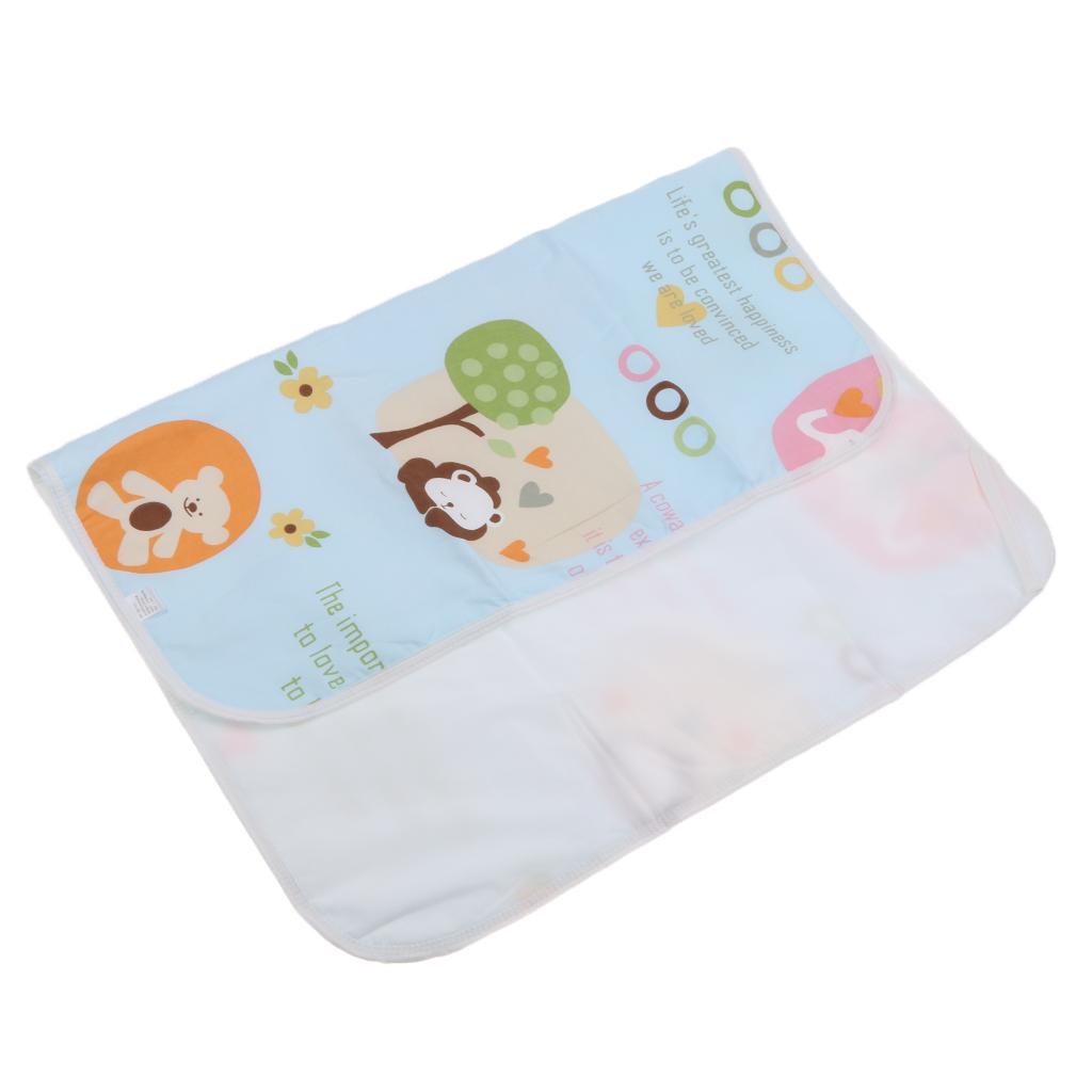 Baby Waterproof Cotton Urine Mat Nappy Bed Changing Diaper Pad 60x75cm Blue