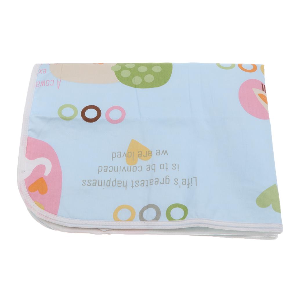 Baby Waterproof Cotton Urine Mat Nappy Bed Changing Diaper Pad 60x75cm Blue