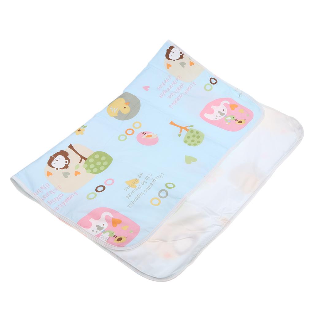 Baby Waterproof Cotton Urine Mat Nappy Bed Changing Diaper Pad 80x110cm Blue