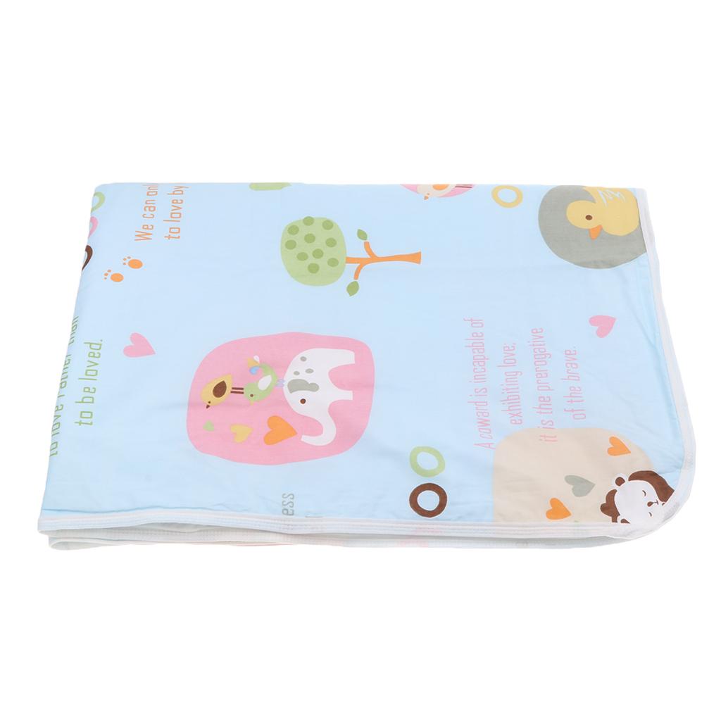 Baby Waterproof Cotton Urine Mat Nappy Bed Changing Diaper Pad 80x110cm Blue