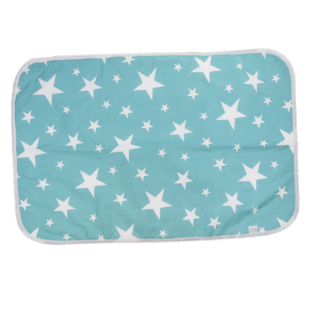 Baby Waterproof Cotton Urine Mat Nappy Bed Changing Diaper Pad 50x70cm Green Star