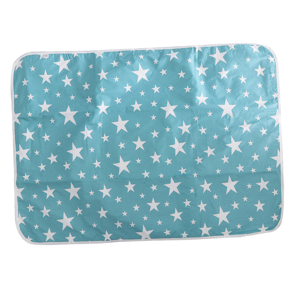 Baby Waterproof Cotton Urine Mat Nappy Bed Changing Diaper Pad 80x110cm Green Star