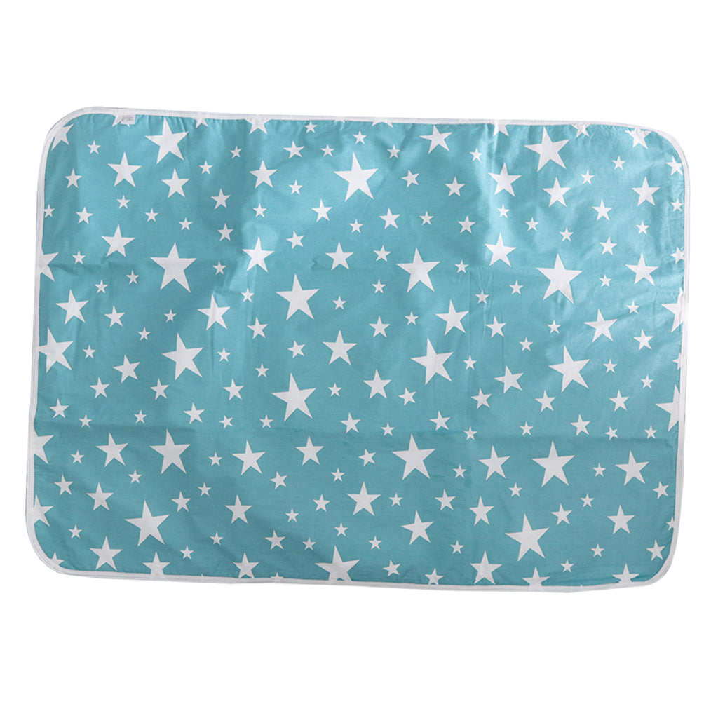 Baby Waterproof Cotton Urine Mat Nappy Bed Changing Diaper Pad 80x110cm Green Star