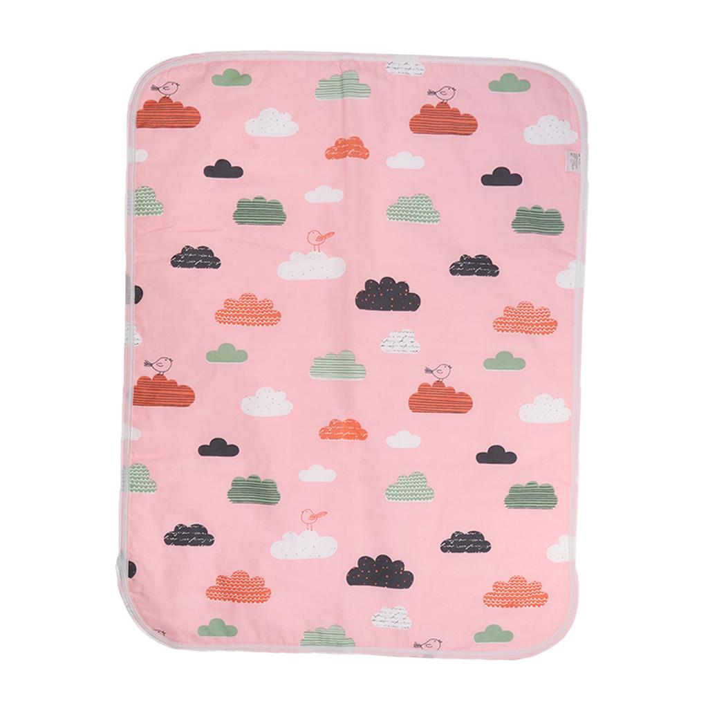 Baby Waterproof Cotton Urine Mat Nappy Bed Changing Diaper Pad 50x70cm Pink