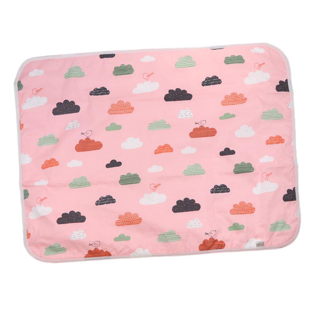 Baby Waterproof Cotton Urine Mat Nappy Bed Changing Diaper Pad 60x75cm Pink