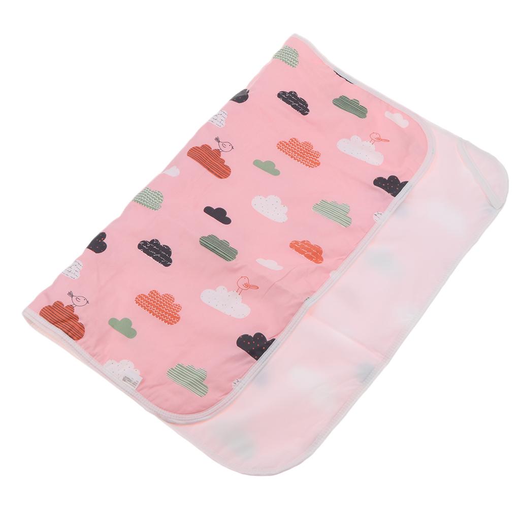 Baby Waterproof Cotton Urine Mat Nappy Bed Changing Diaper Pad 60x75cm Pink