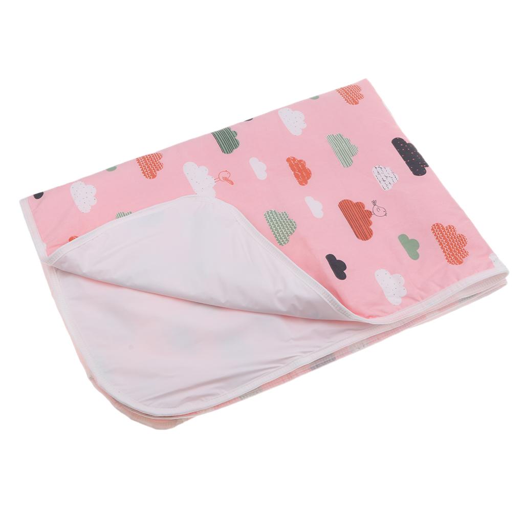 Baby Waterproof Cotton Urine Mat Nappy Bed Changing Diaper Pad 80x110cm Pink