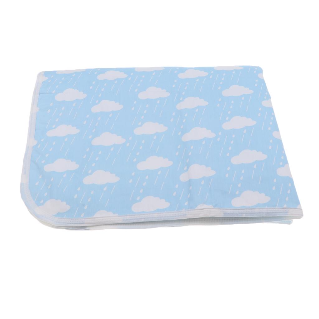 Baby Waterproof Cotton Urine Mat Nappy Bed Changing Diaper Pad 80x110cm Cloud