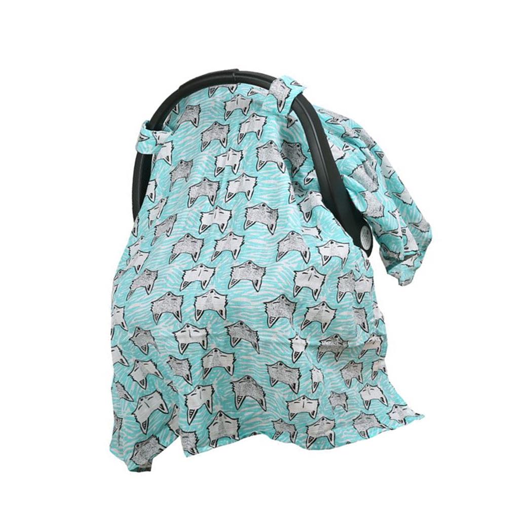 Baby Pram Cover Stroller Windproof Sunscreen Sunshade Blanket Green fox