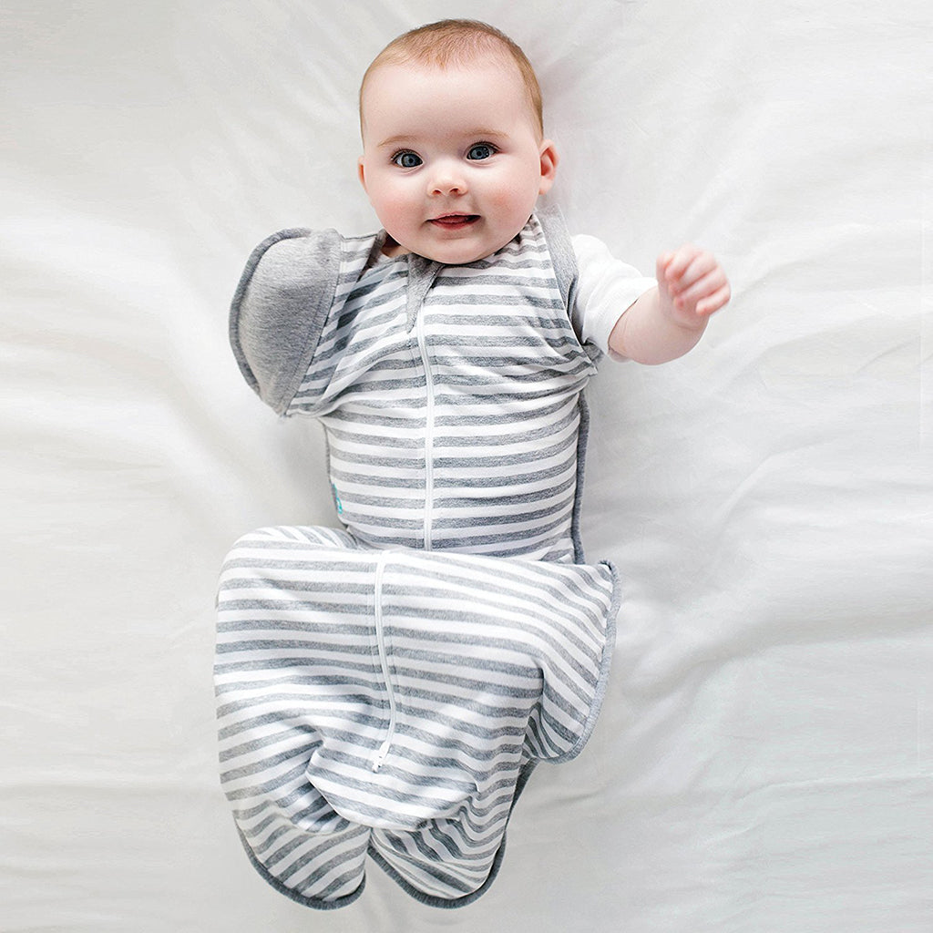 Baby Infant Sleeping Wrap Cotton Sleeping Bag XL (9-12 Months) Grey stripe