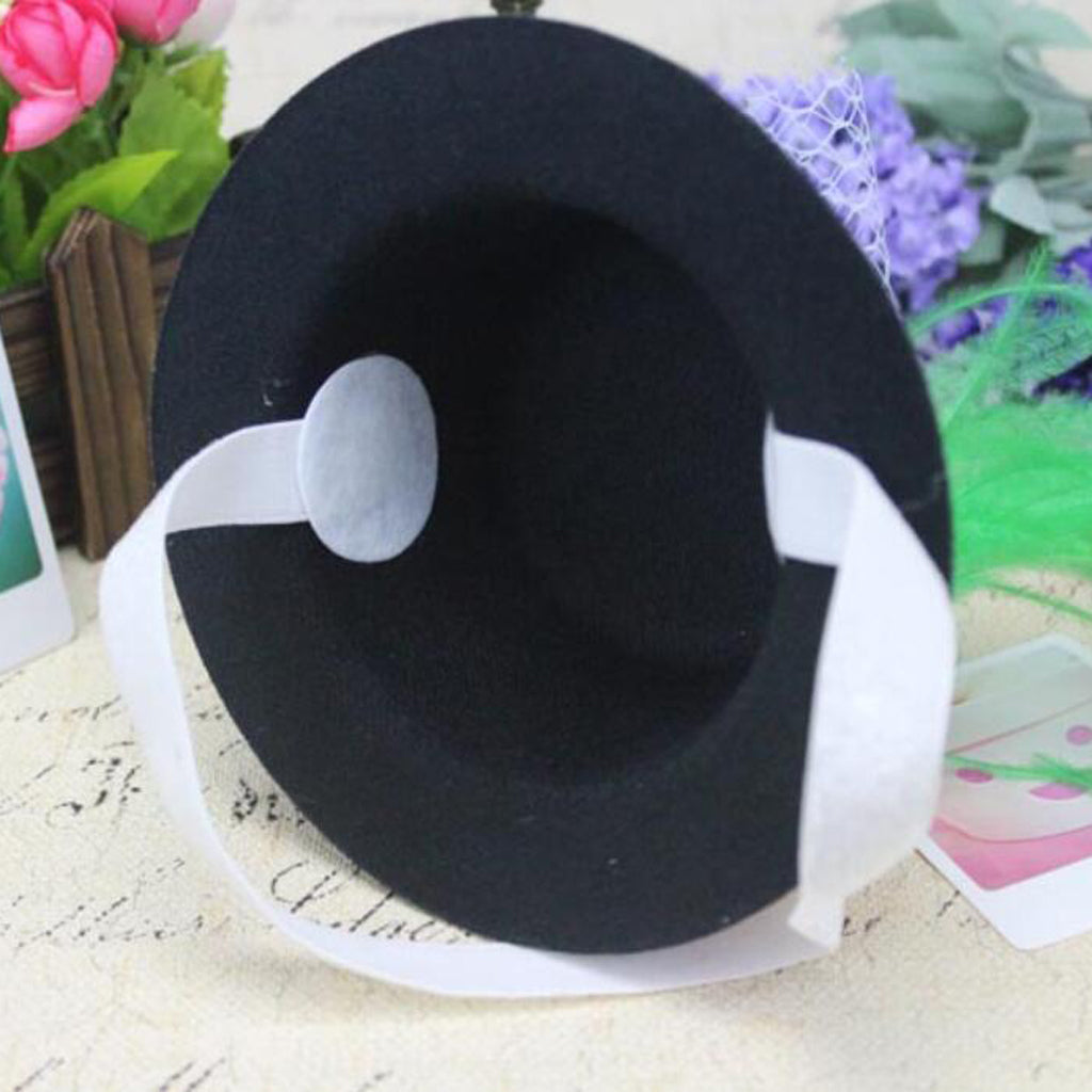 Rose Feather Hat Child Mini Top Hat Fascinator Feather Headpiece  Black