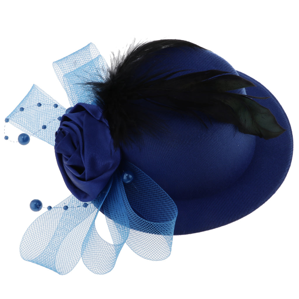 Kids Hats Fascinators Baby Mini Top Hat Hair Clip Style 1-Royal