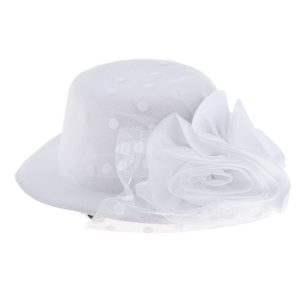 Kids Girls Hats Fascinators Baby Mini Top Hat Hair Clip Style 2-White