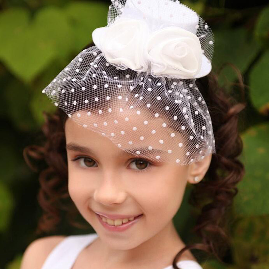 Kids Girls Hats Fascinators Baby Mini Top Hat Hair Clip Style 2-White