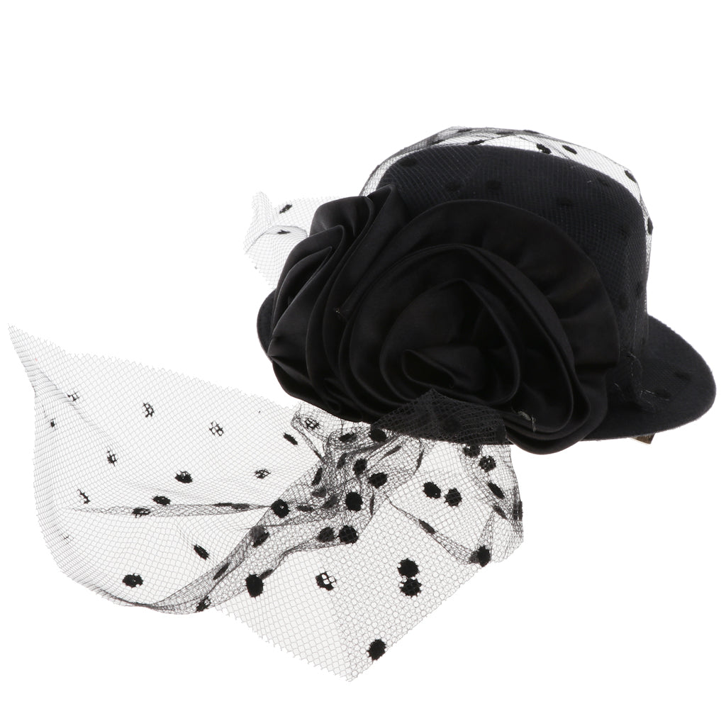 Kids Girls Hats Fascinators Baby Mini Top Hat Hair Clip Style 2-Black