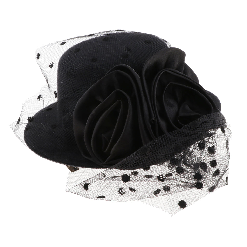 Kids Girls Hats Fascinators Baby Mini Top Hat Hair Clip Style 2-Black