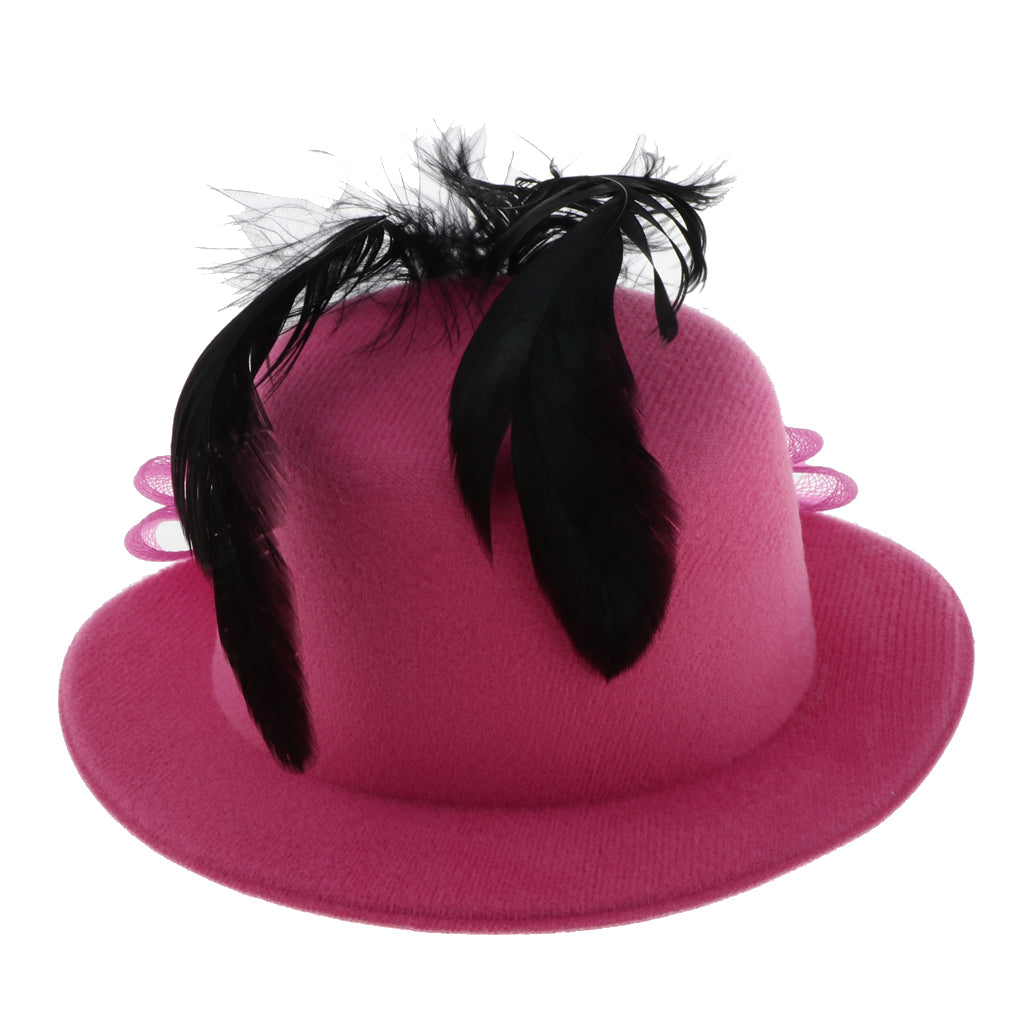 Kids Girls Hats Fascinators Baby Mini Top Hat Hair Clips Style 3-Rose