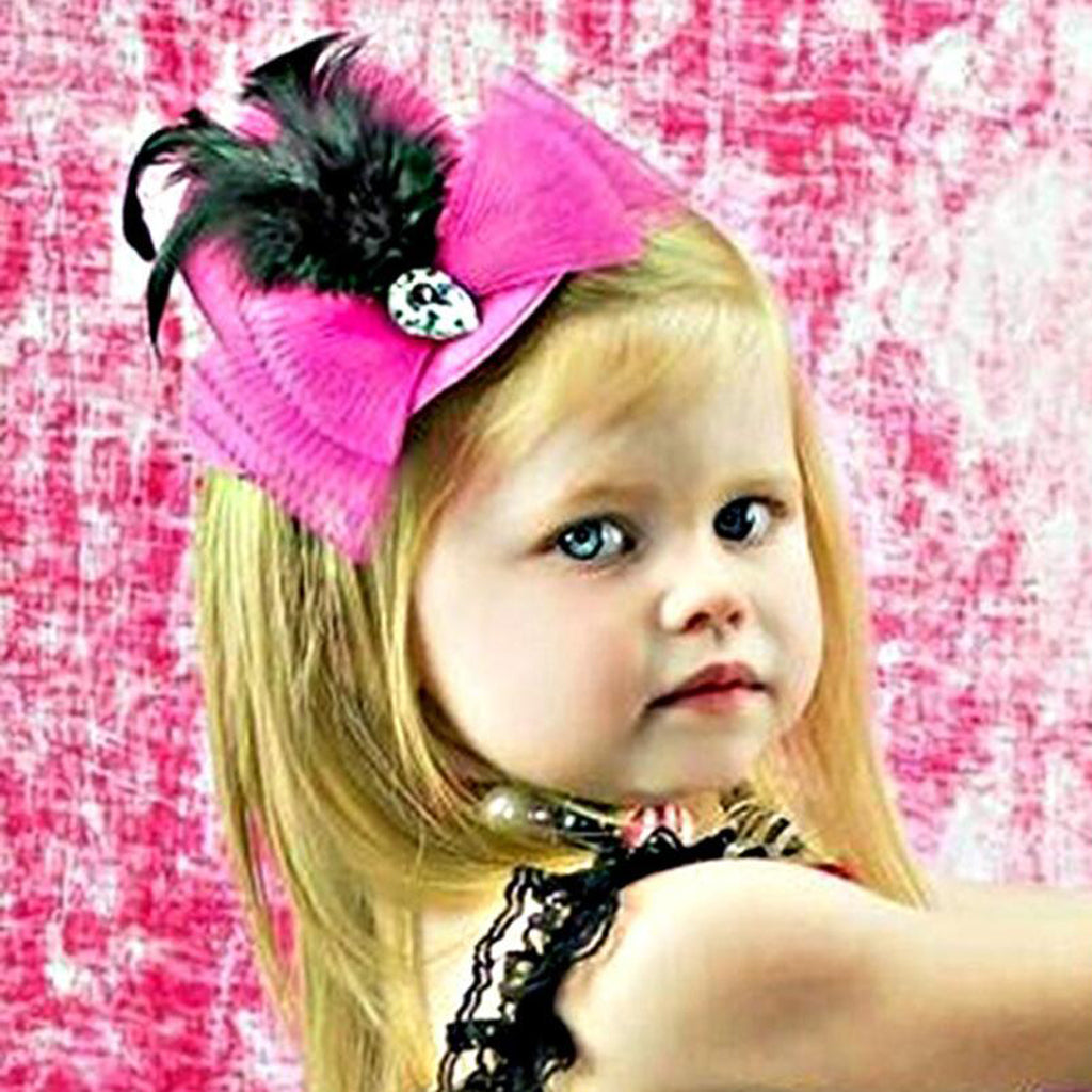 Kids Girls Hats Fascinators Baby Mini Top Hat Hair Clips Style 3-Rose