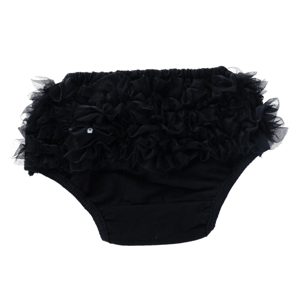 Baby Girls Shorts Pants Diaper Cover Bloomers XL for 12-24Months Black
