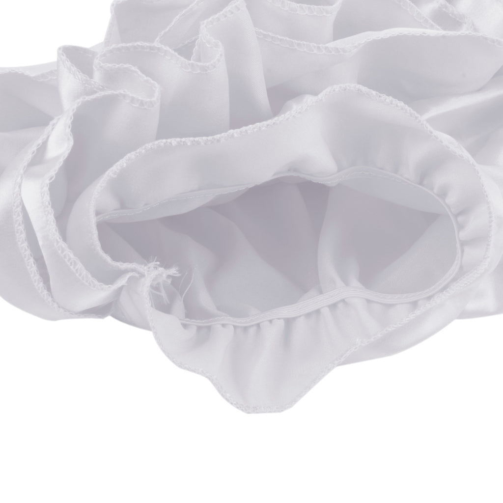 Baby Girls Soft Cotton Satin Diaper Cover Bloomers  6-12M White